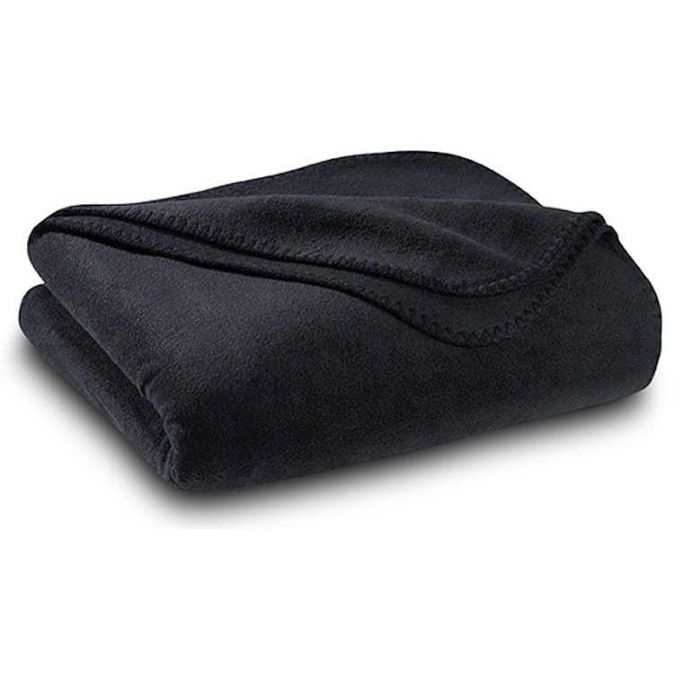 Black Polar Fleece Throw Blanket 2