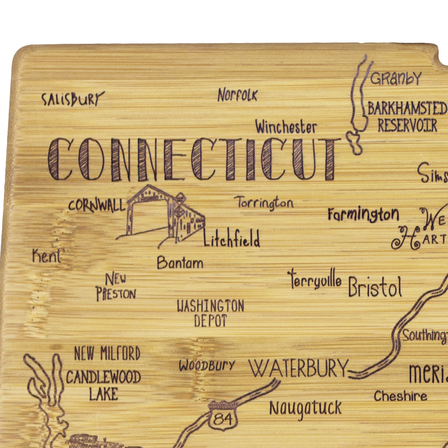 Destination Connecticut Cutting & Serving Board 5