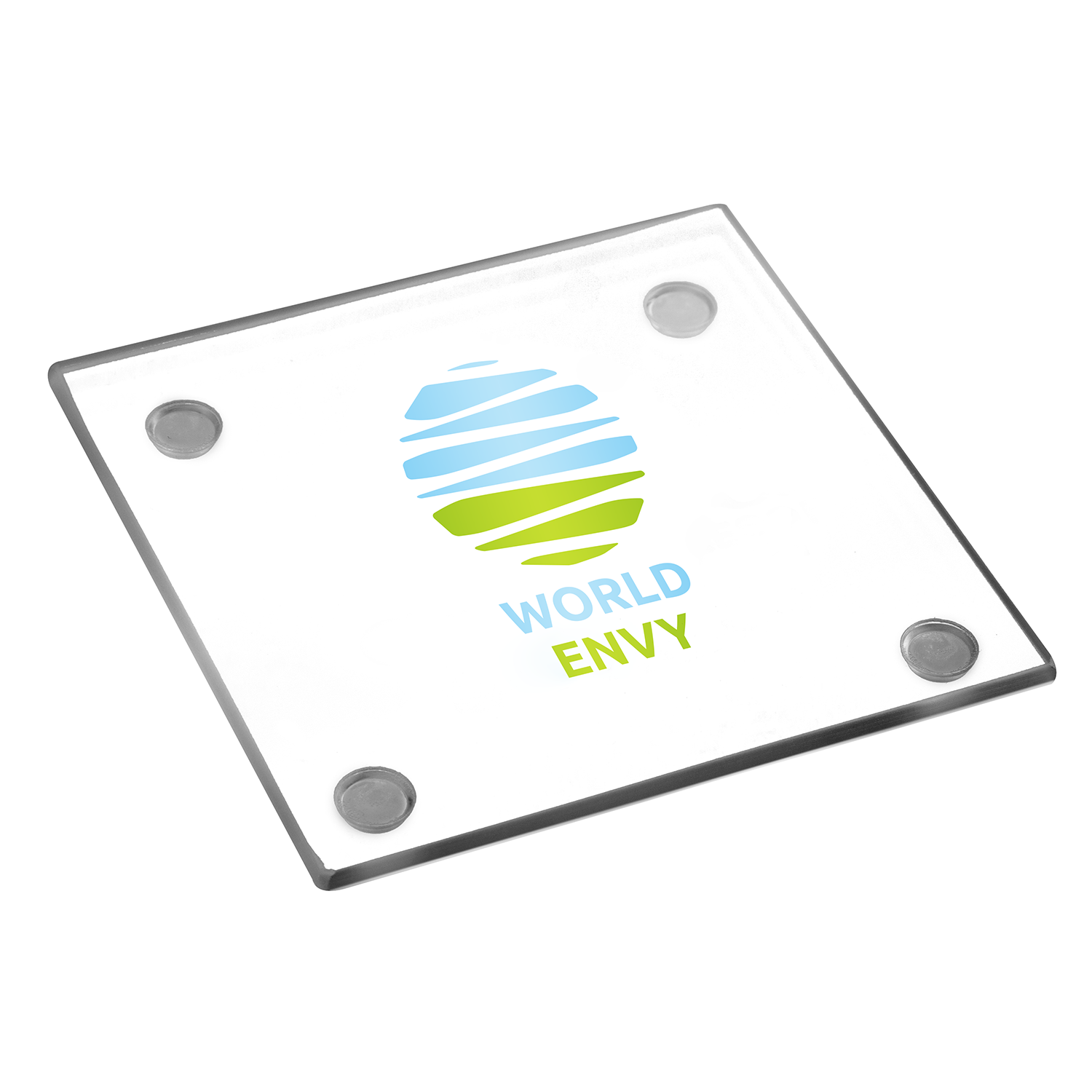 4" Glass Square Coaster (2 Color Imprint) 2