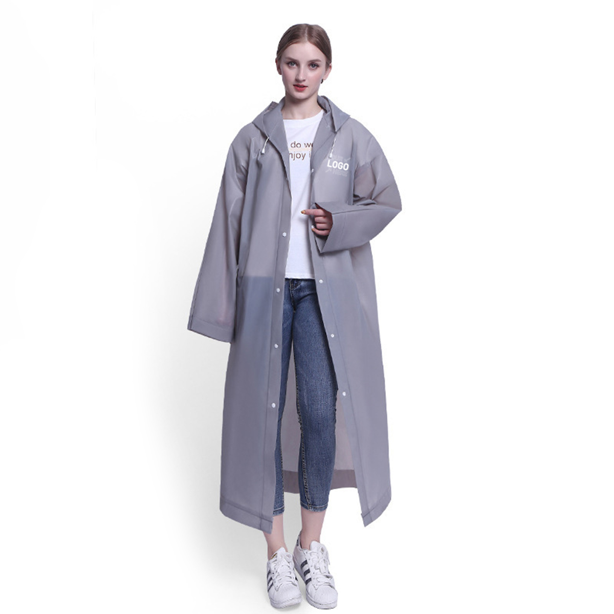 Transparent Reusable EVA Raincoat 4