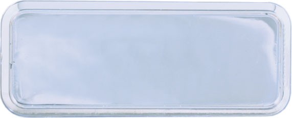 Silver Rectangular Name Badge Frame with Round Corners 1