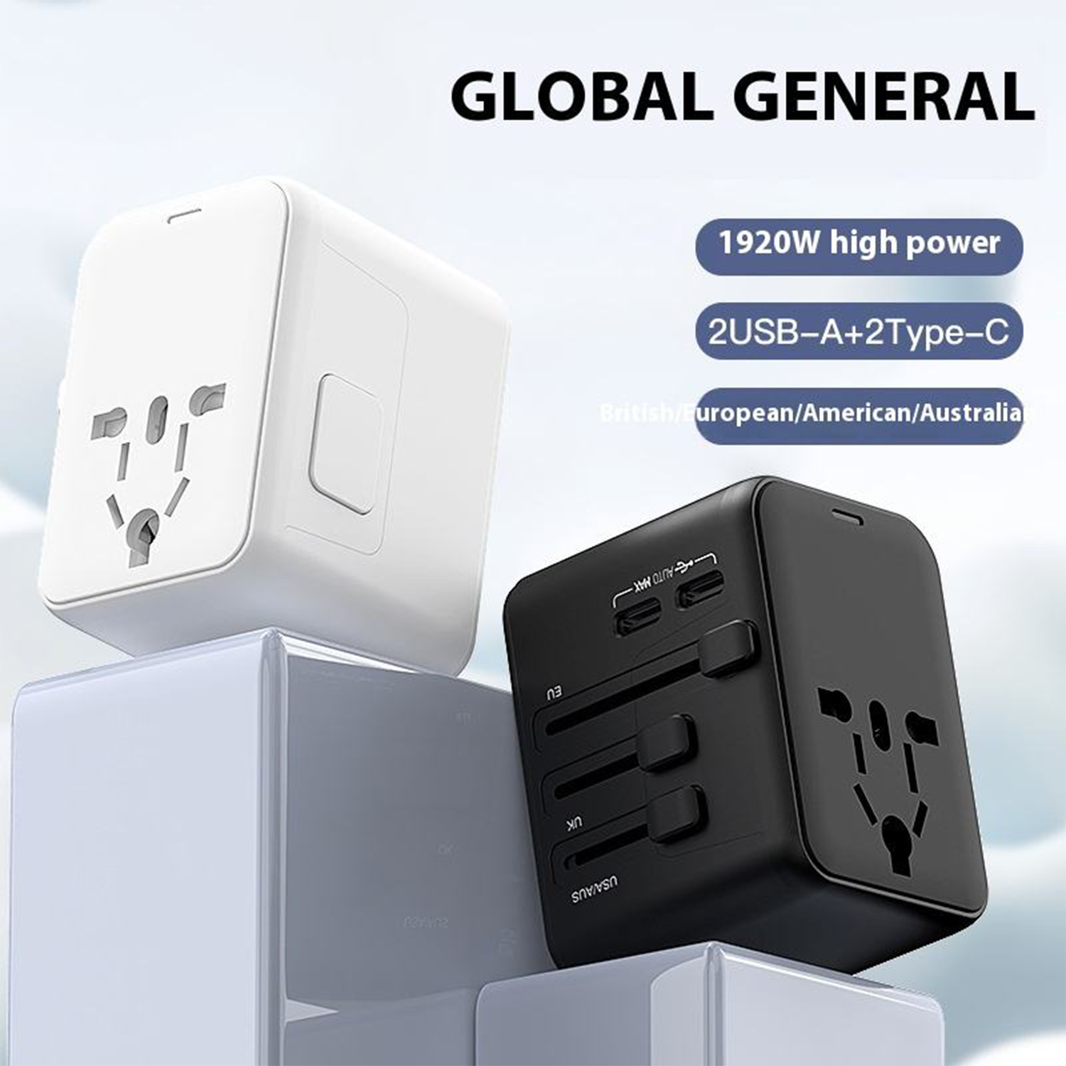 Universal GaN Fast Charging Travel Adapter-Worldwide Use 5