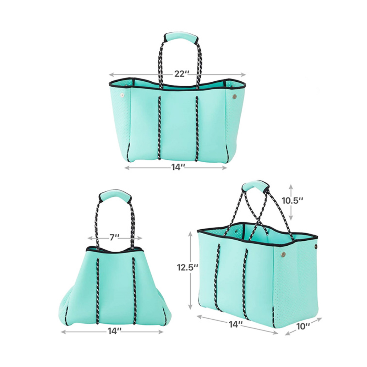 Neoprene Tote Bag with Rope Handles, custom tote bag with logo imprint 5