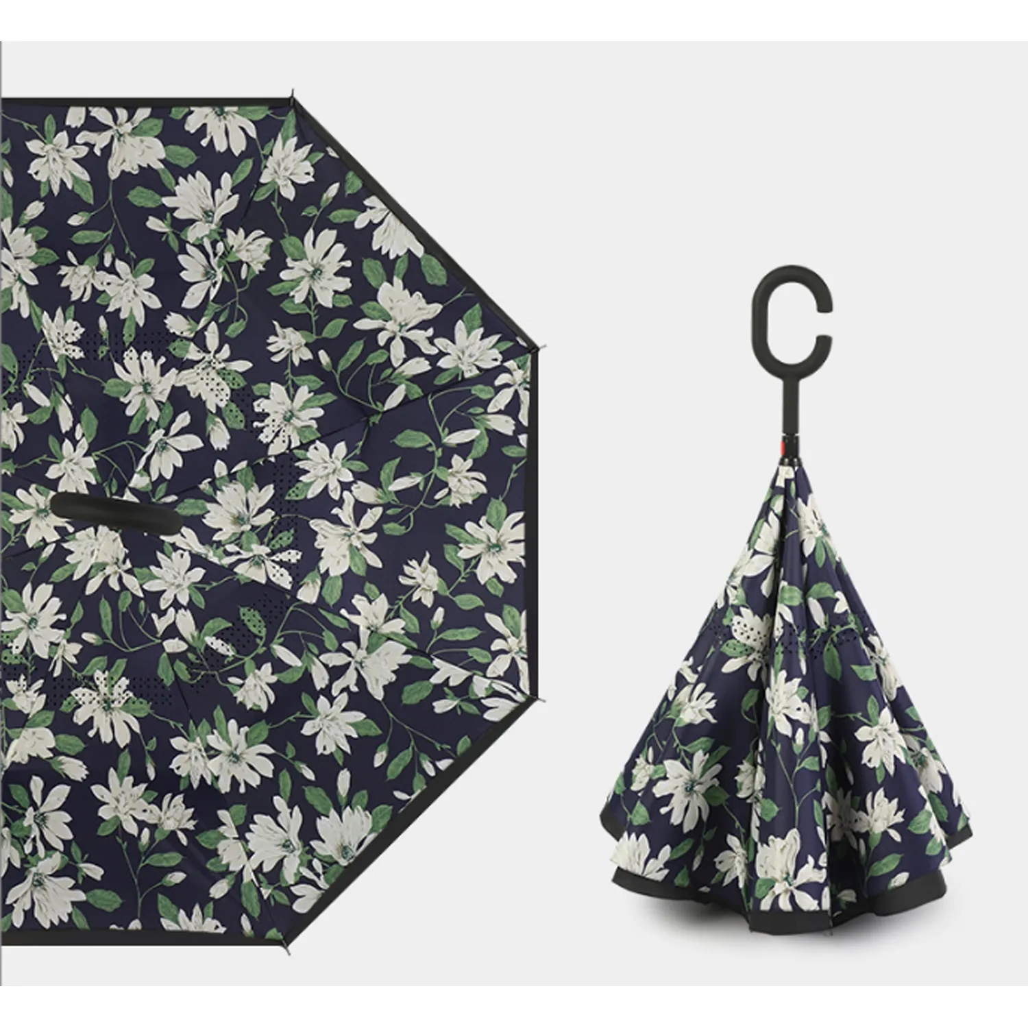 Double Layer Inverted Umbrella With C-Shaped Handle 3
