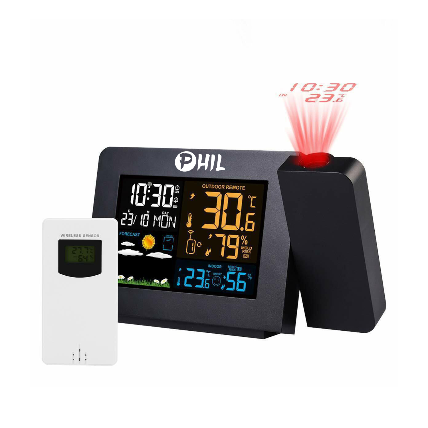 Projection Alarm Clock W/ Temperature Gauge 2