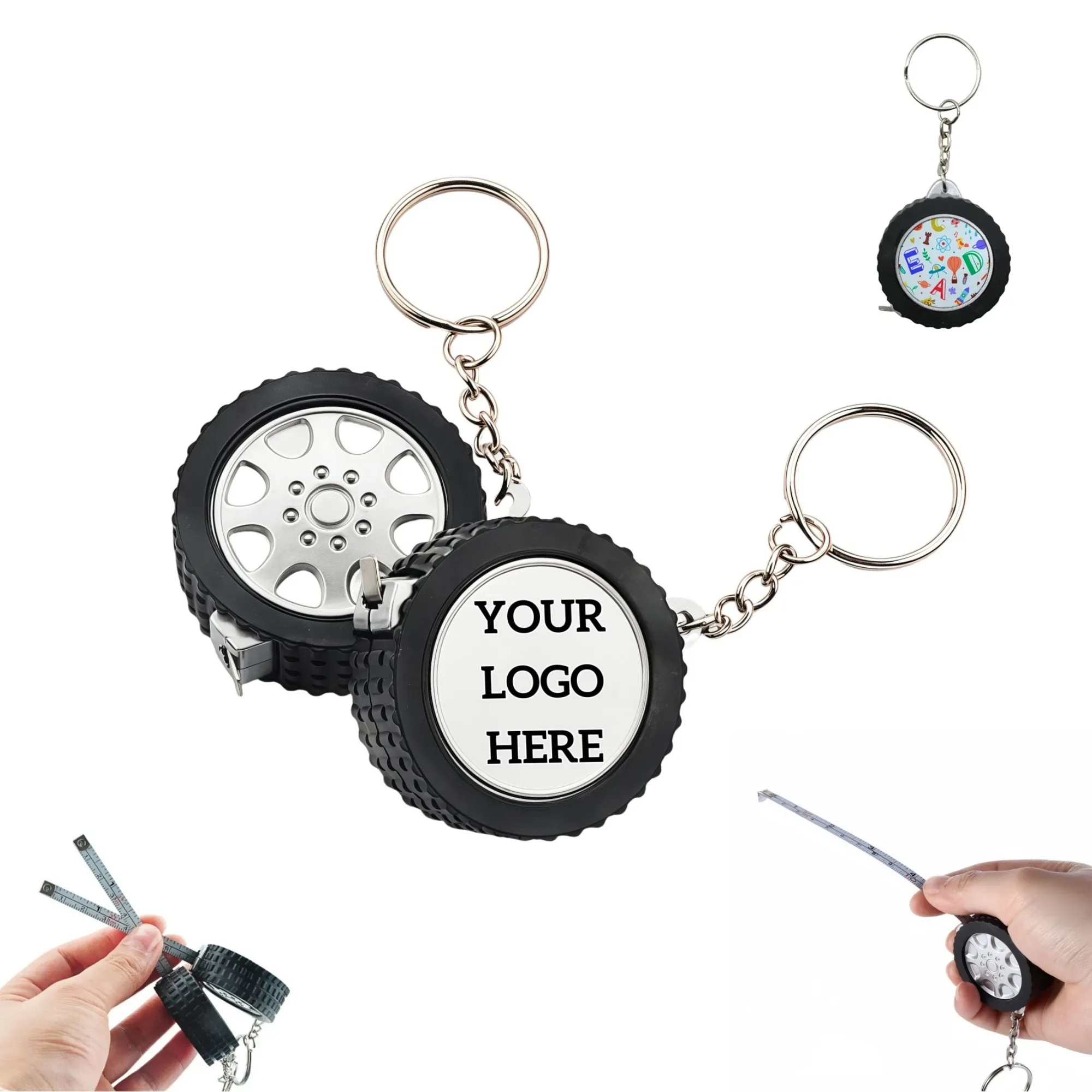 Small Tire-Shaped Tape Measure Keychain 6