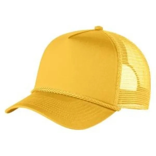 Structured 5 Panel Curved Bill Trucker Cap with Rope 5