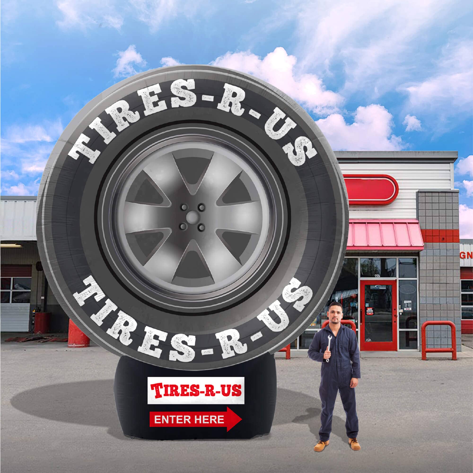 10ft Custom Giant Inflatable Tire 3