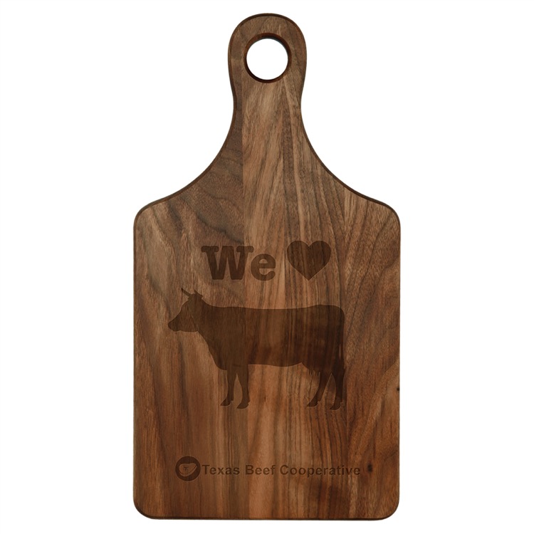 13 1/2" x 7" Walnut Paddle Shape Cutting Board 2