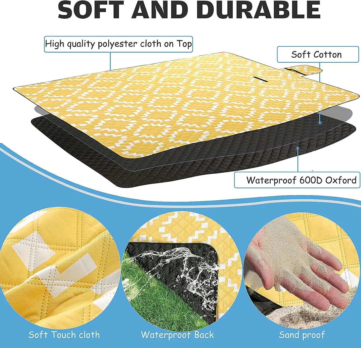 Lightweight Non-woven Picnic Blankets Withe Carry Handle 4