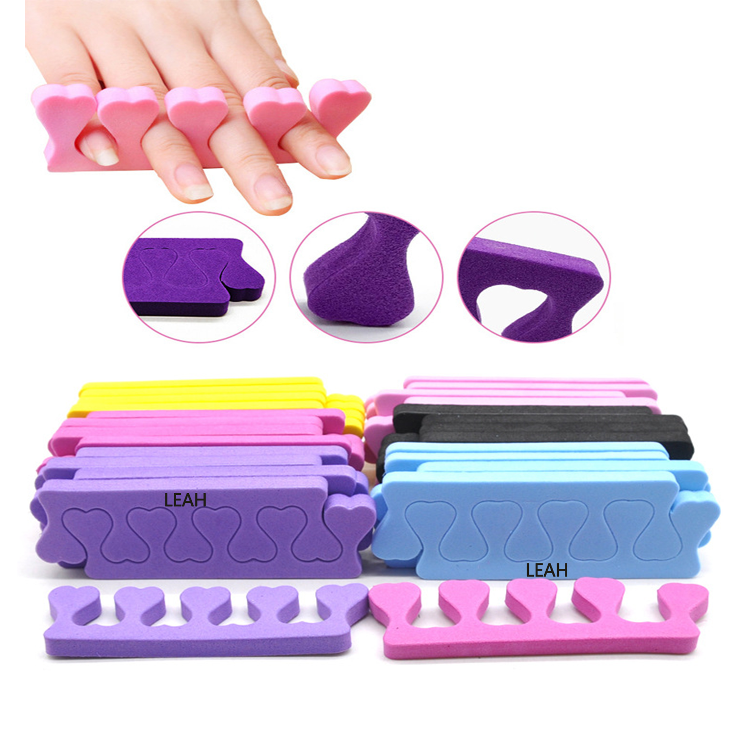 Soft Foam Finger Toe Separator Nail Art Pedicure Tools 3
