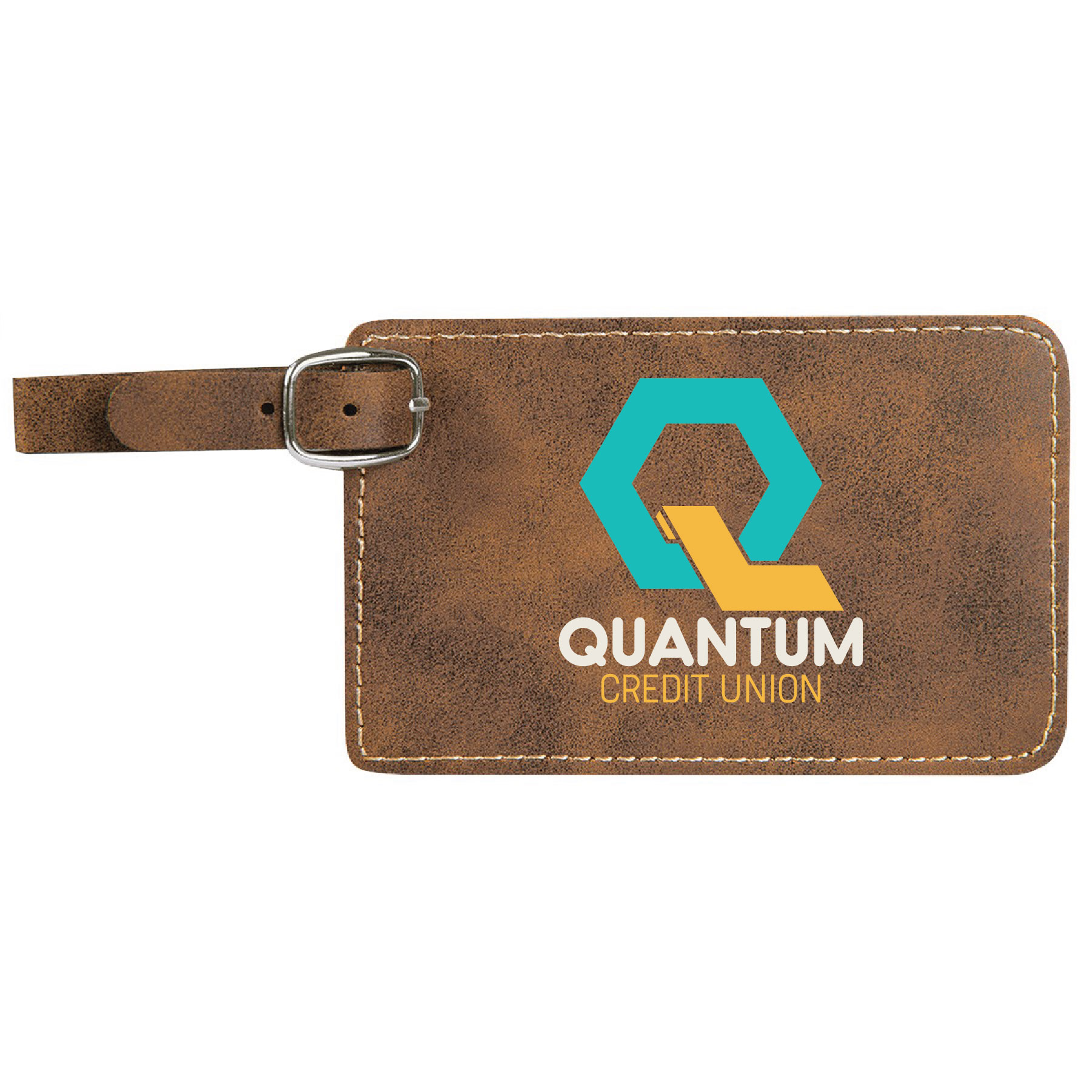 Rustic/Gold Leatherette Luggage Tag 5