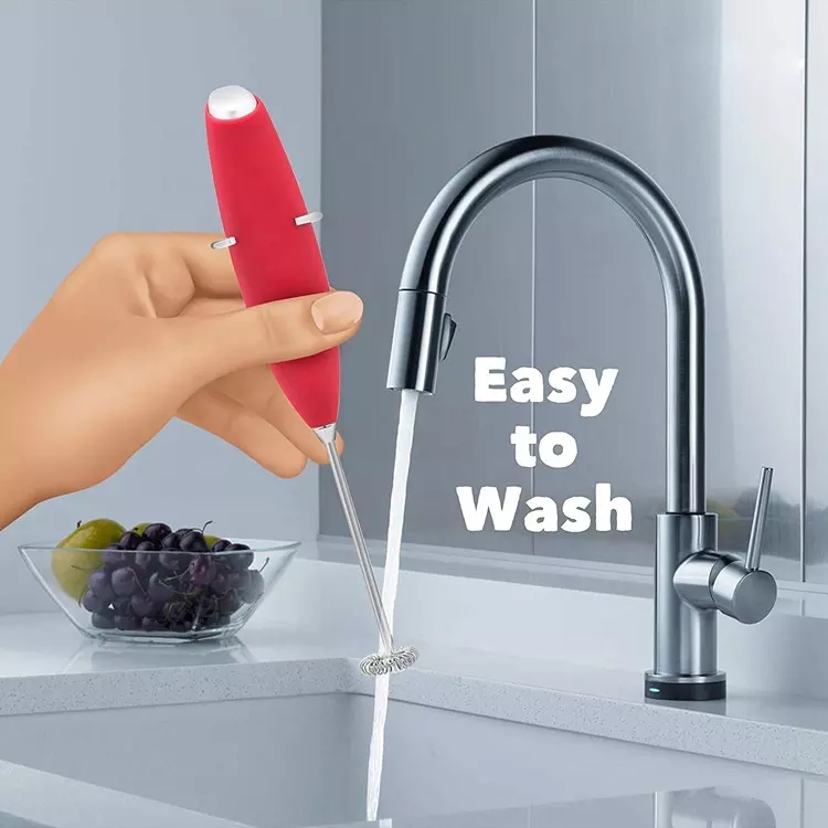 Handheld Battery Operated Electric Milk Frother w/Metal Stand 7