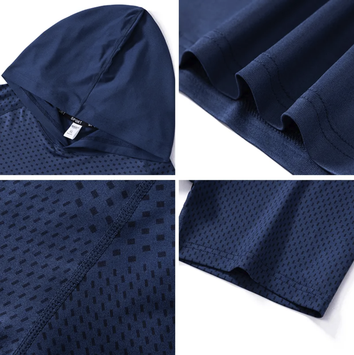 Men's Dry Fit Short Sleeve Active Athletic Hoodie Pullover Sweatshirt 5