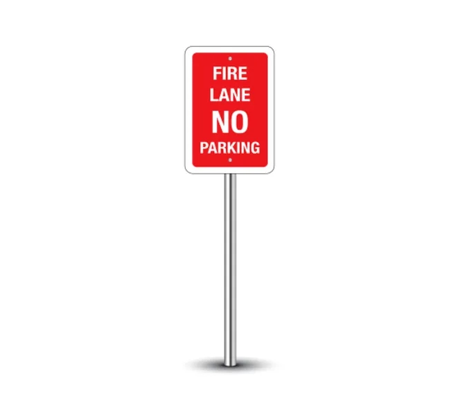 No Parking Fire Lane Signs- 1ft x 1ft (SQFT) w/Holes+Pantone 3