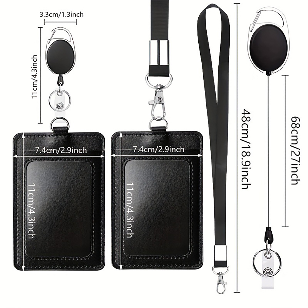 Retractable PU ID card holder 2