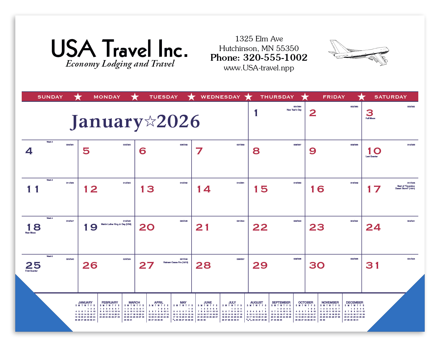 Triumph® Calendars Patriotic Desk Pad with Vinyl Corners 12
