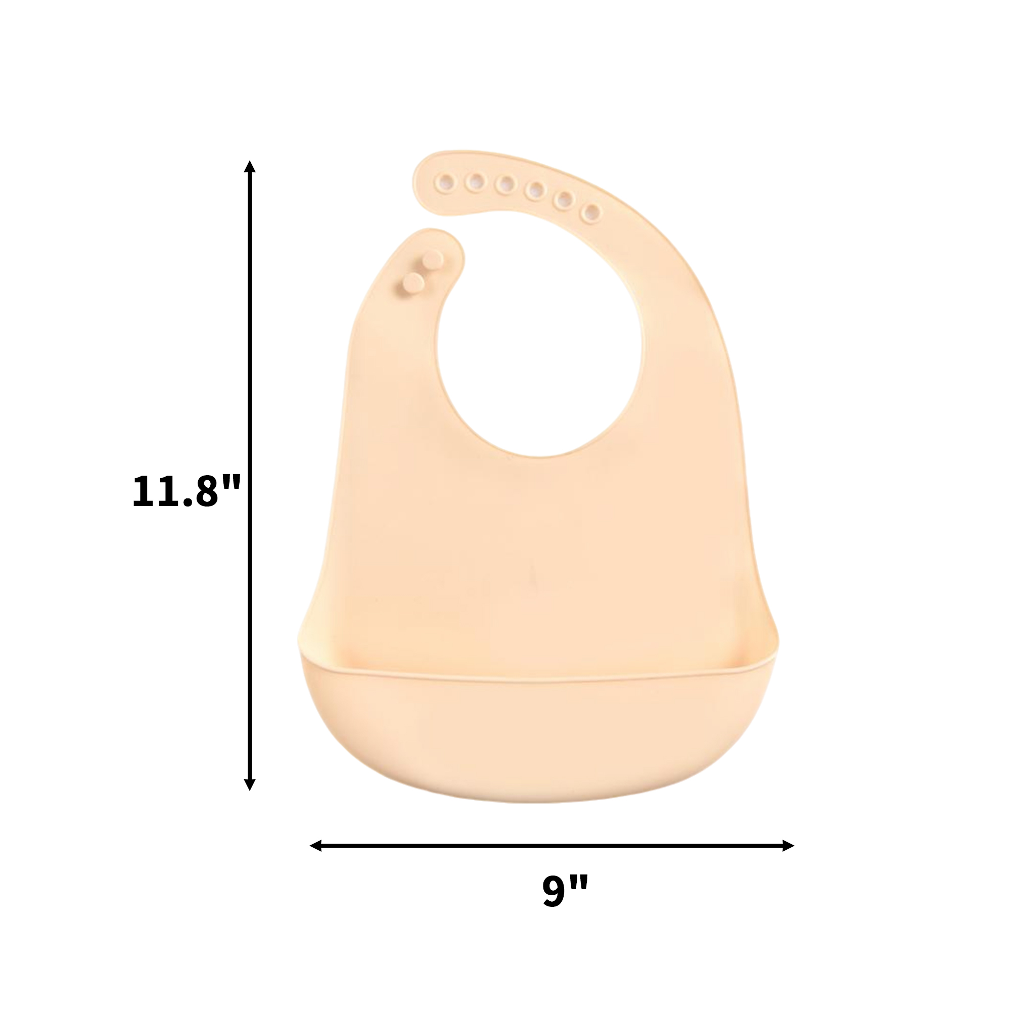 Silicone Baby Bib With Deep Catch Pocket 11.8 X 9" 18