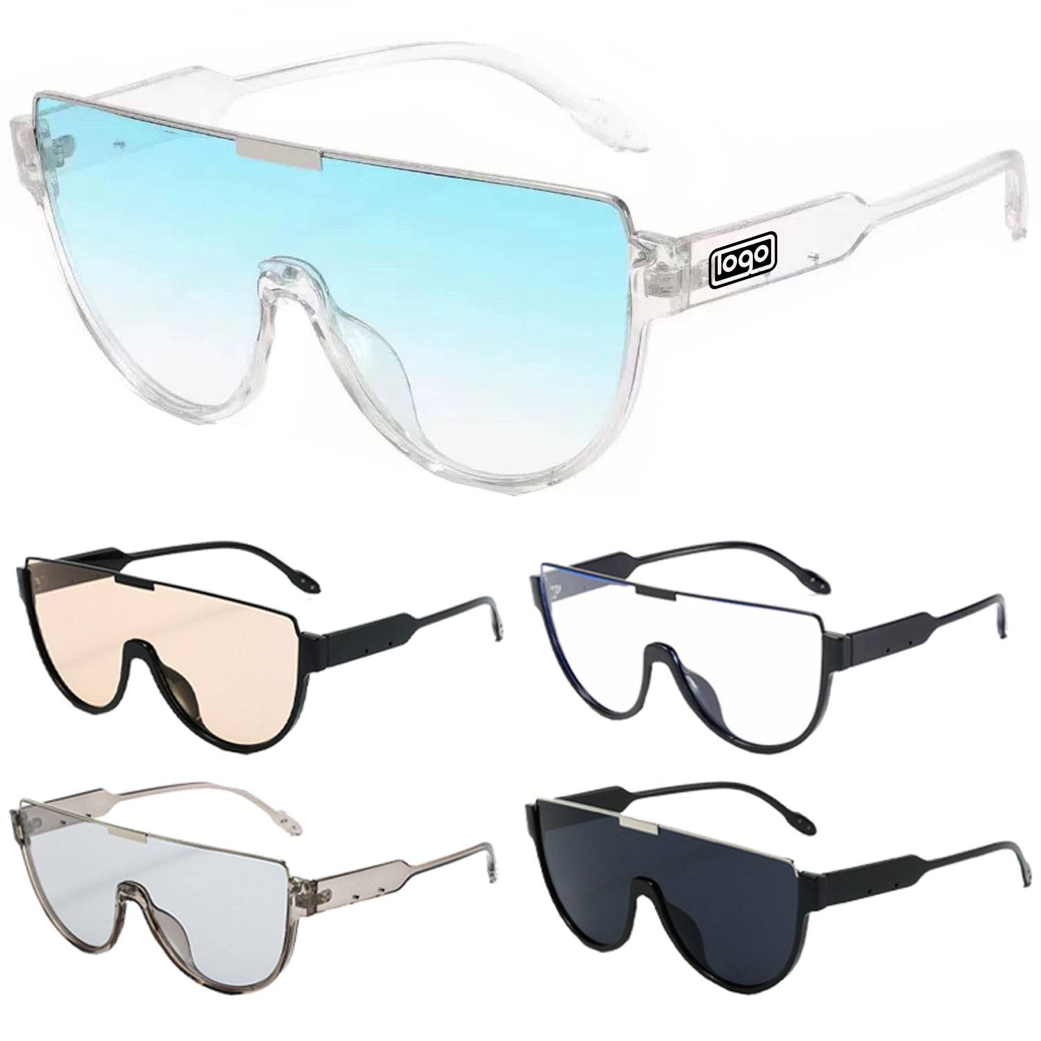Vintage Semi-Round Oversized UV400 Sunglasses 2