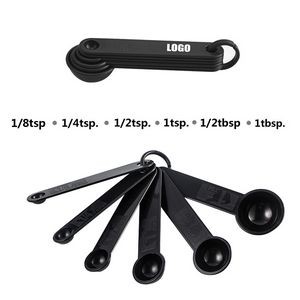 Ultimate 6 In 1 Black Measuring Spoon With Easy To Read Volume Markings 6