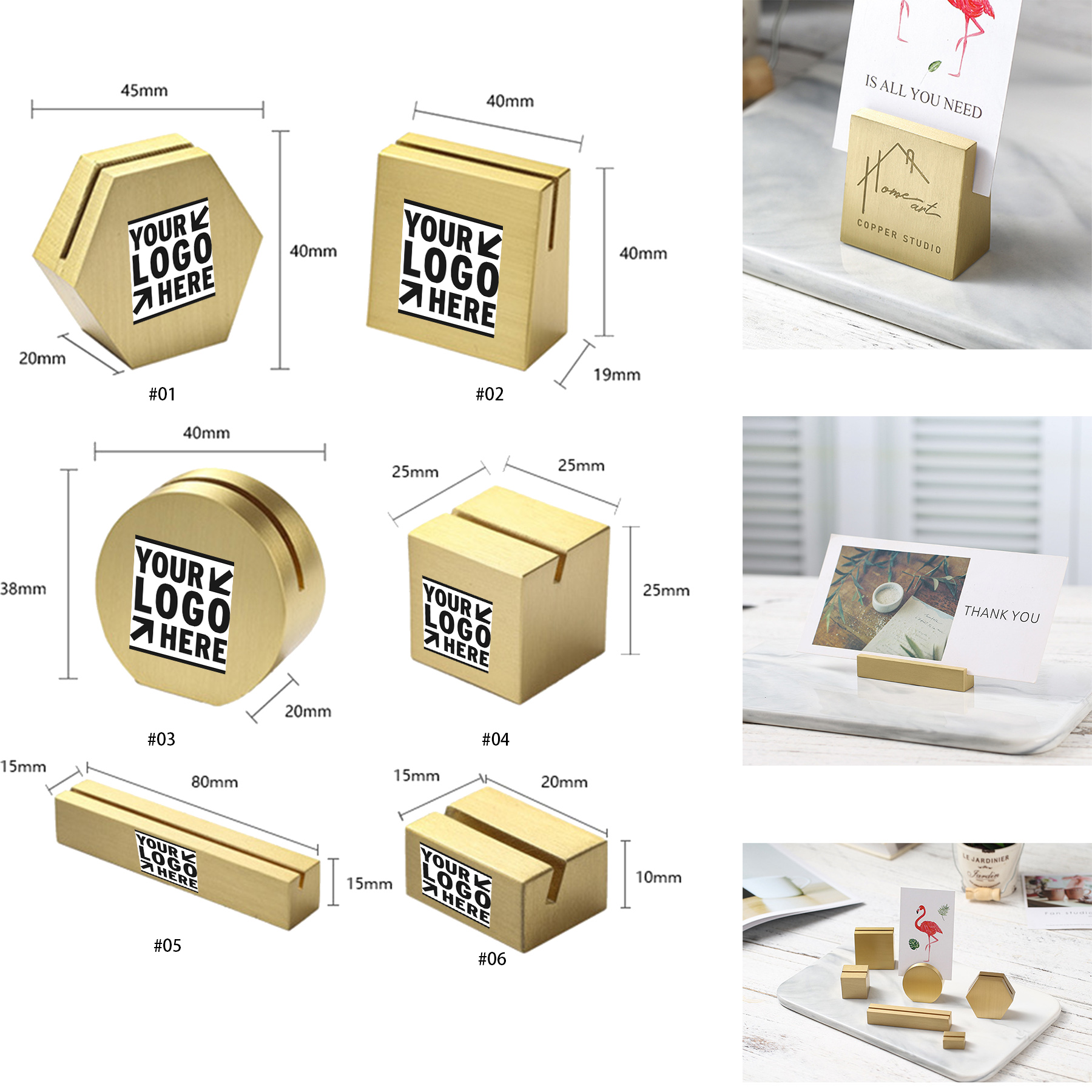 Brass Card Stand Display Holder 2