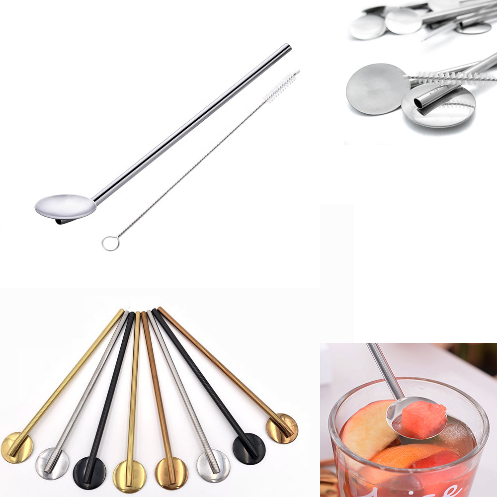 Stainless Steel Straw Spoon 2