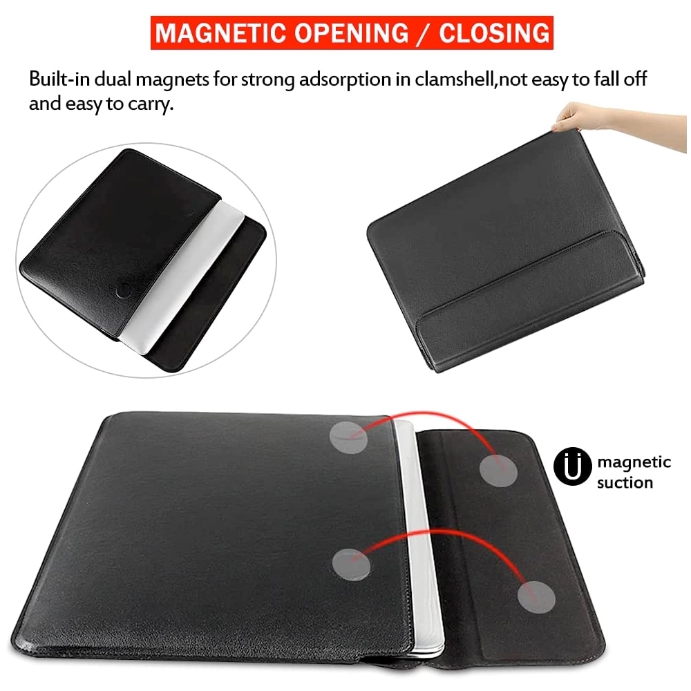13 Inch Pu Leather Laptop Sleeve With Stand 3