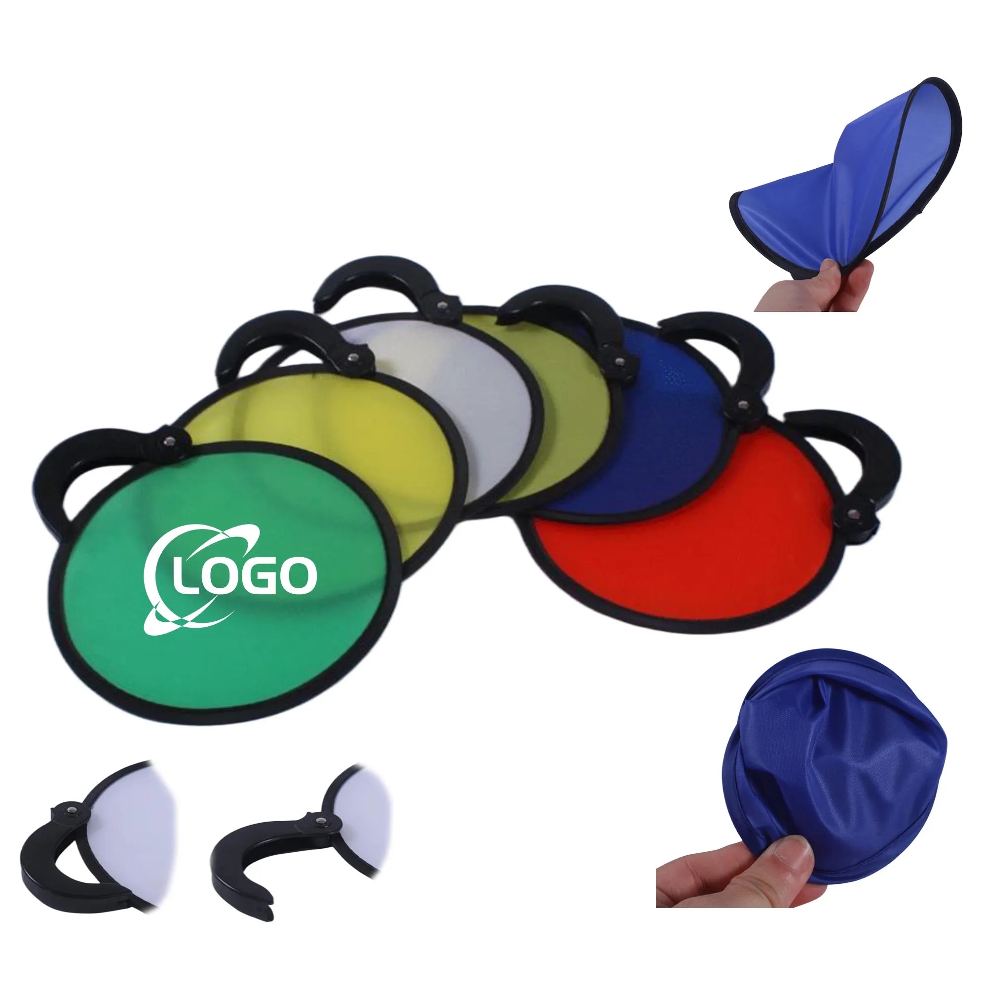 MOQ100 8X8 Pocket Folding Disc Hand Fan 2