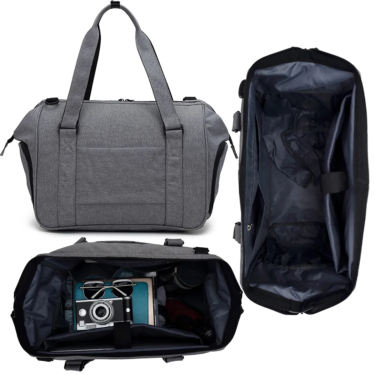 Weekender Airplane Duffel Bags Luggage With Shoe Compartment 2