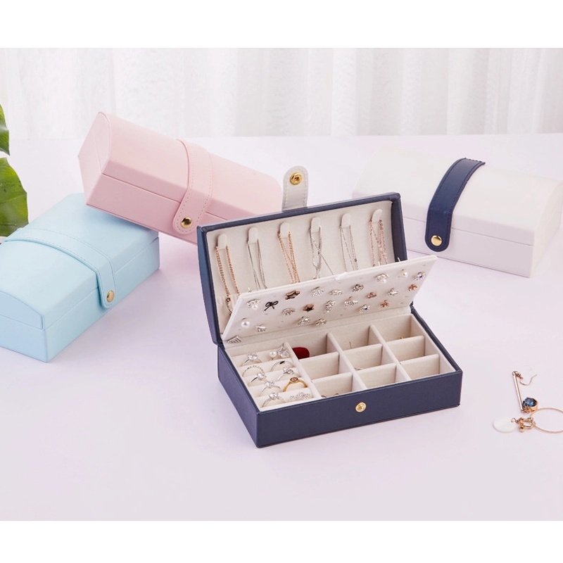 Custom PU Portable Travel Jewelry Organizer Storage Box 10