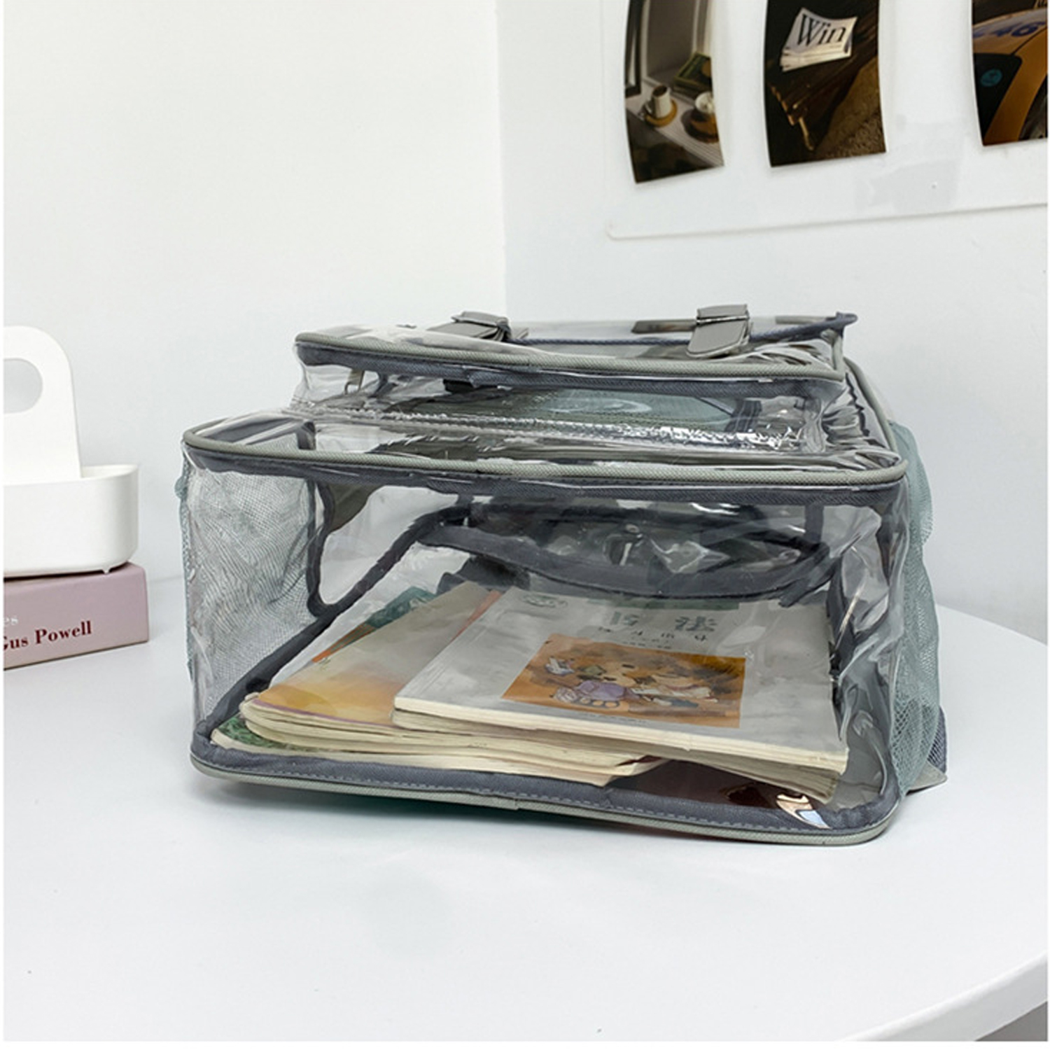 Waterproof PVC Clear Flip Top Backpack 5