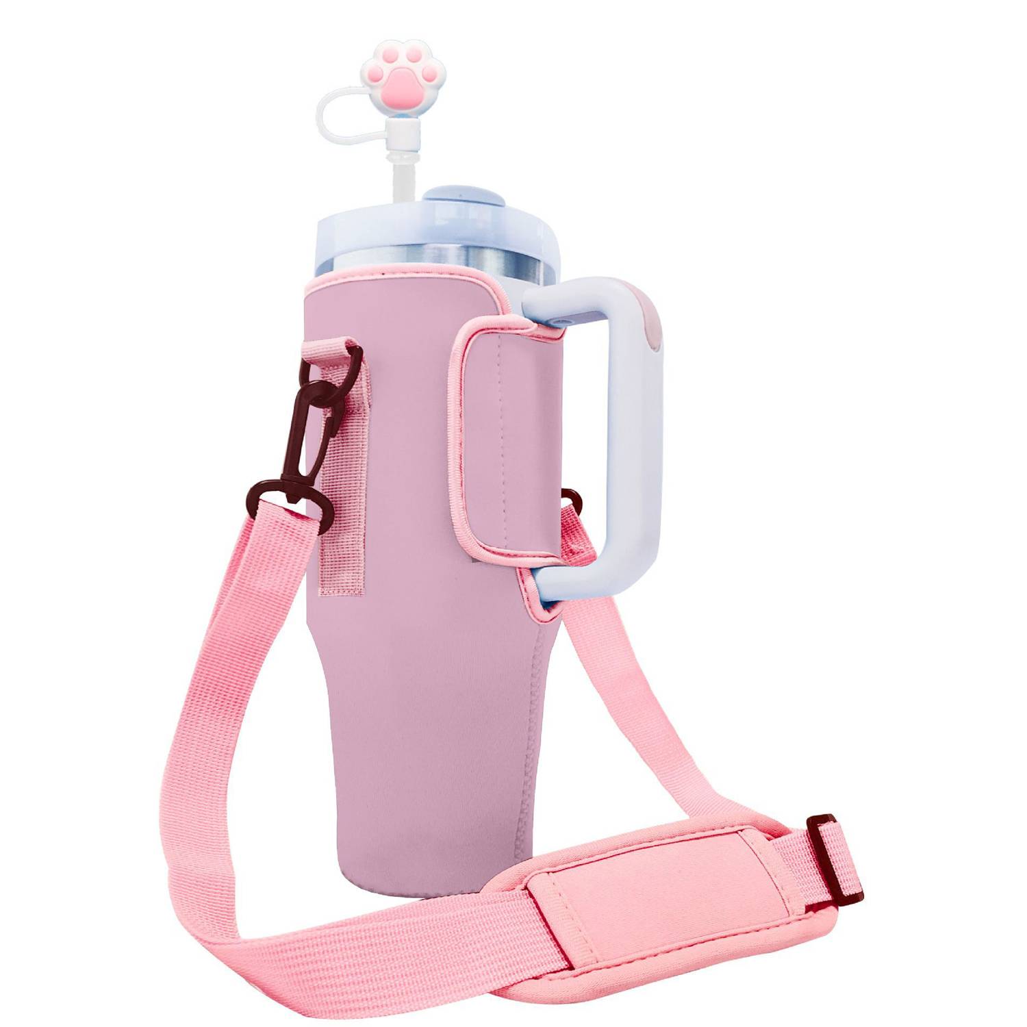 Neoprene water cup cover with adjustable shoulder strap 7