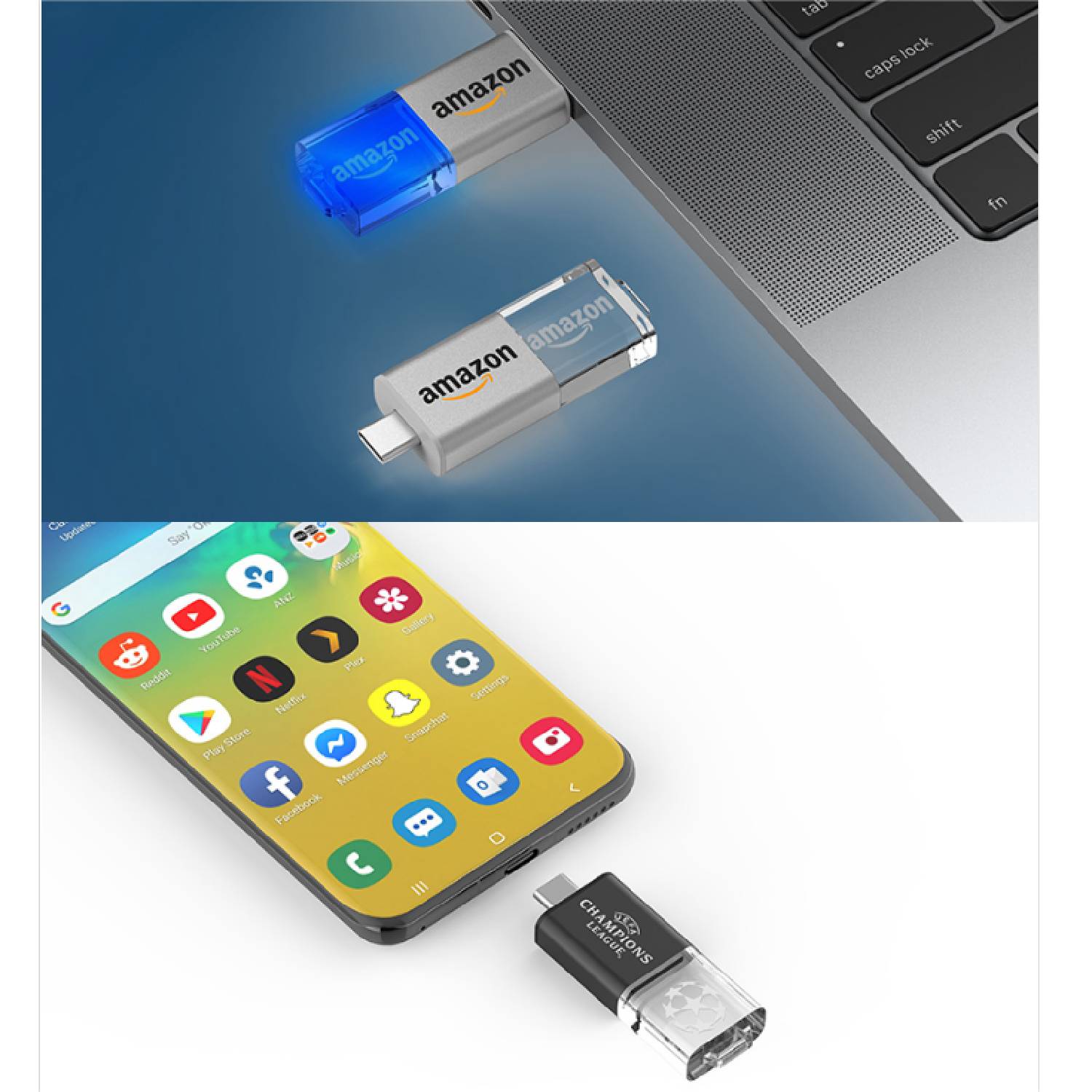 Slide Type-C LED OTG USB Flash Drive 7