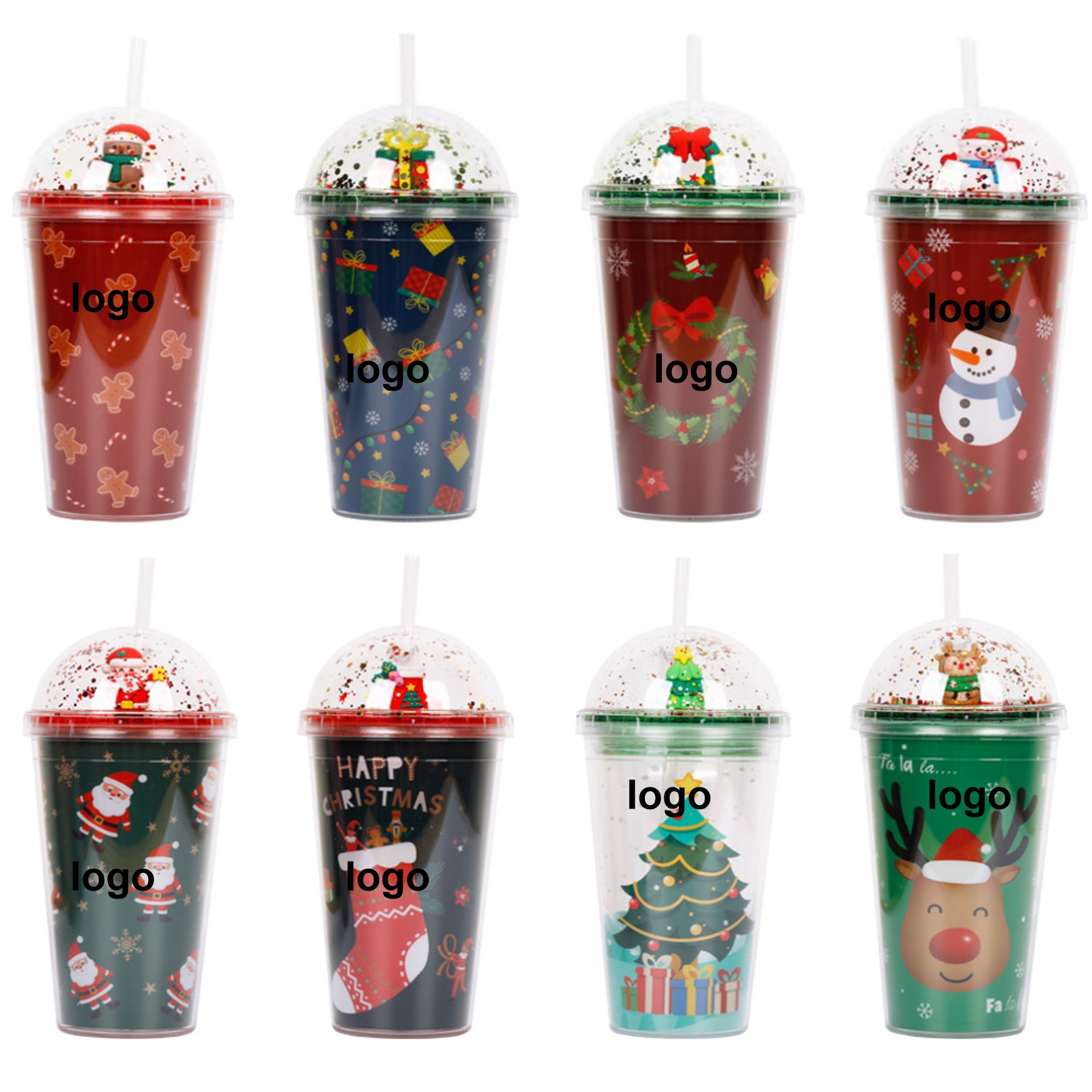 15oz Reusable Christmas Cup with Straw (direct import) 2
