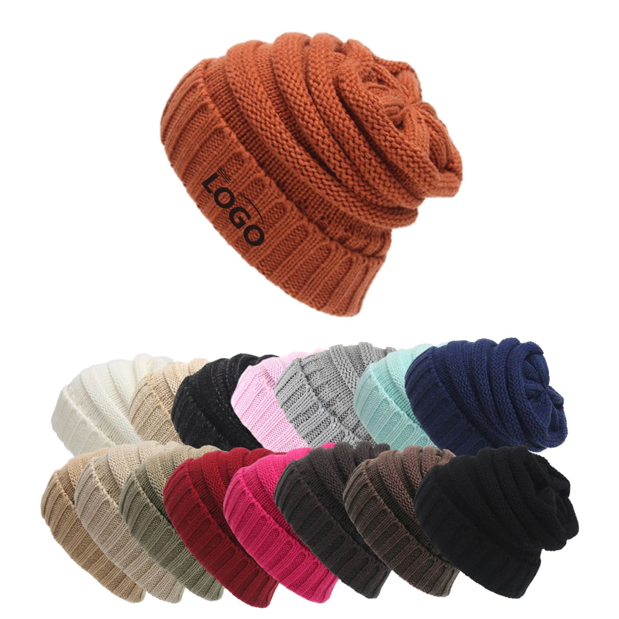Acrylic Beanie Cozy Versatile Winter Essential Stacked 1