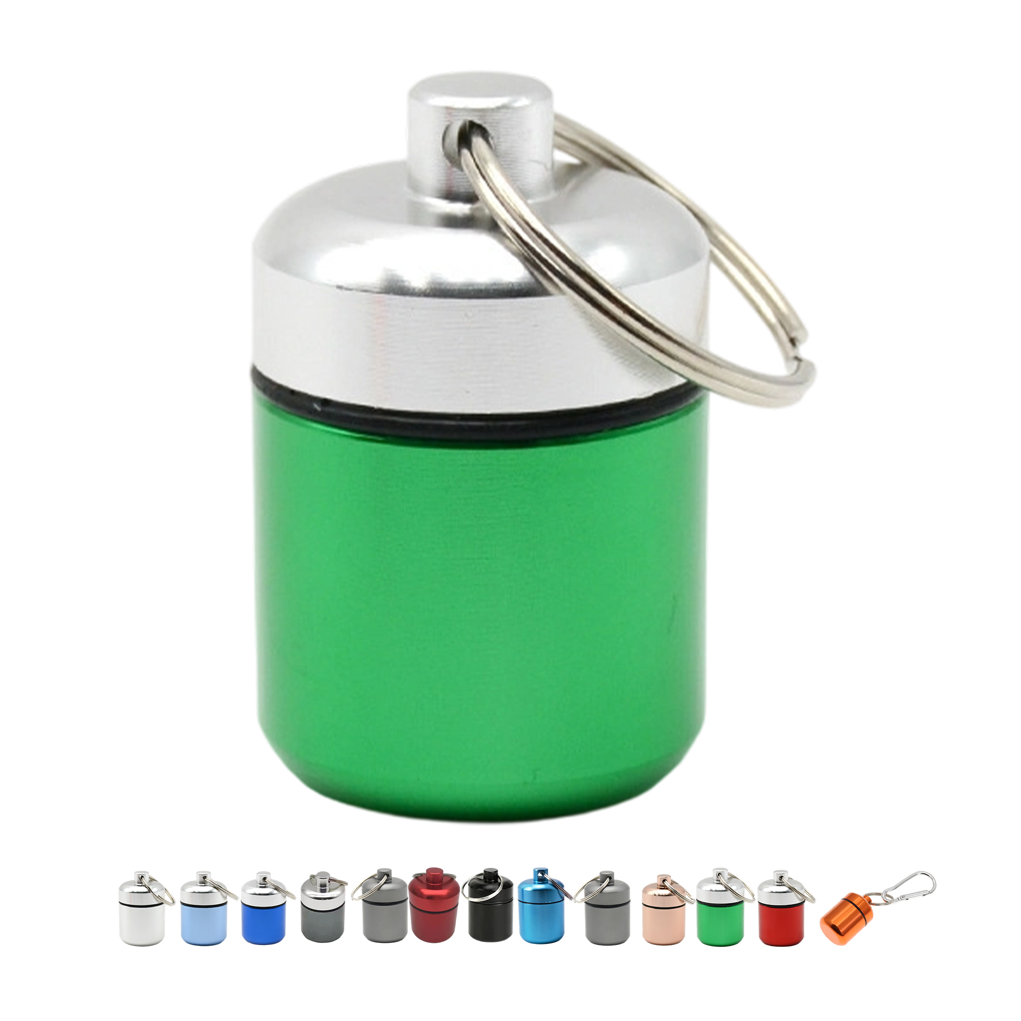 Aluminum Waterproof Portable Pill Box Keychain 8