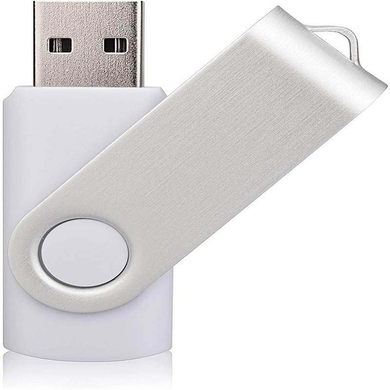 Plastic USB Flash Drive W/ Metal Swivel Cover (512MB) 3