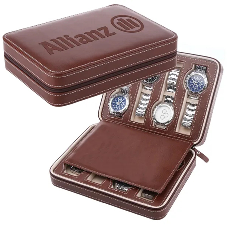8 Watches Travel Organizer Leather Case 2