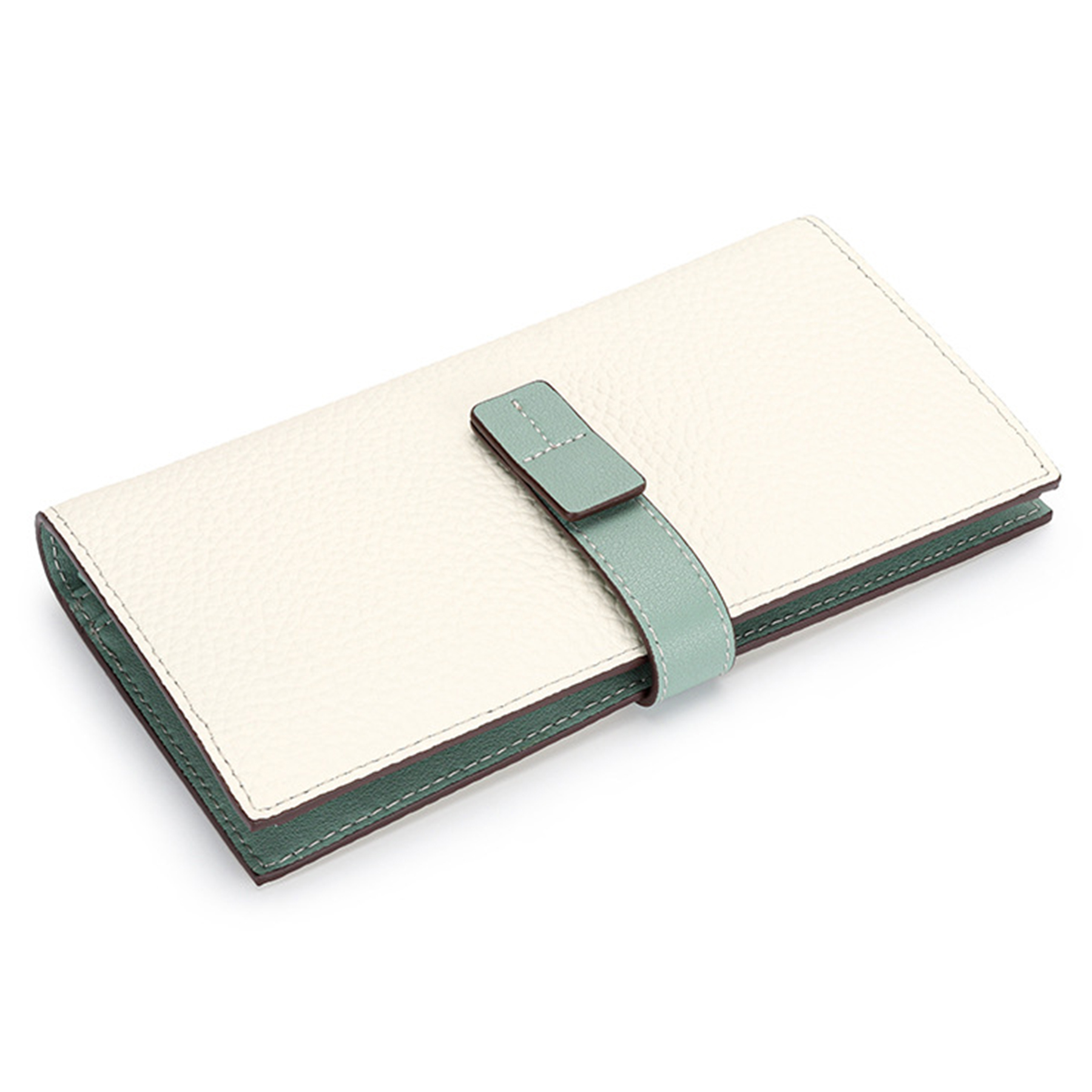 Genuine Leather Contrast drawer strap with purse 2