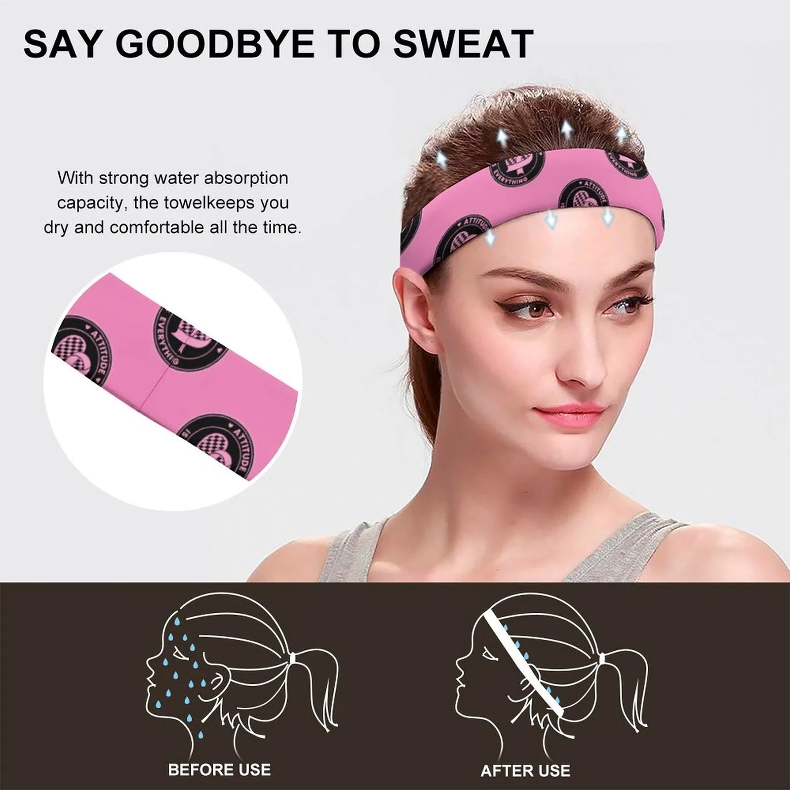 Polyester Sports Sweat Headband 6