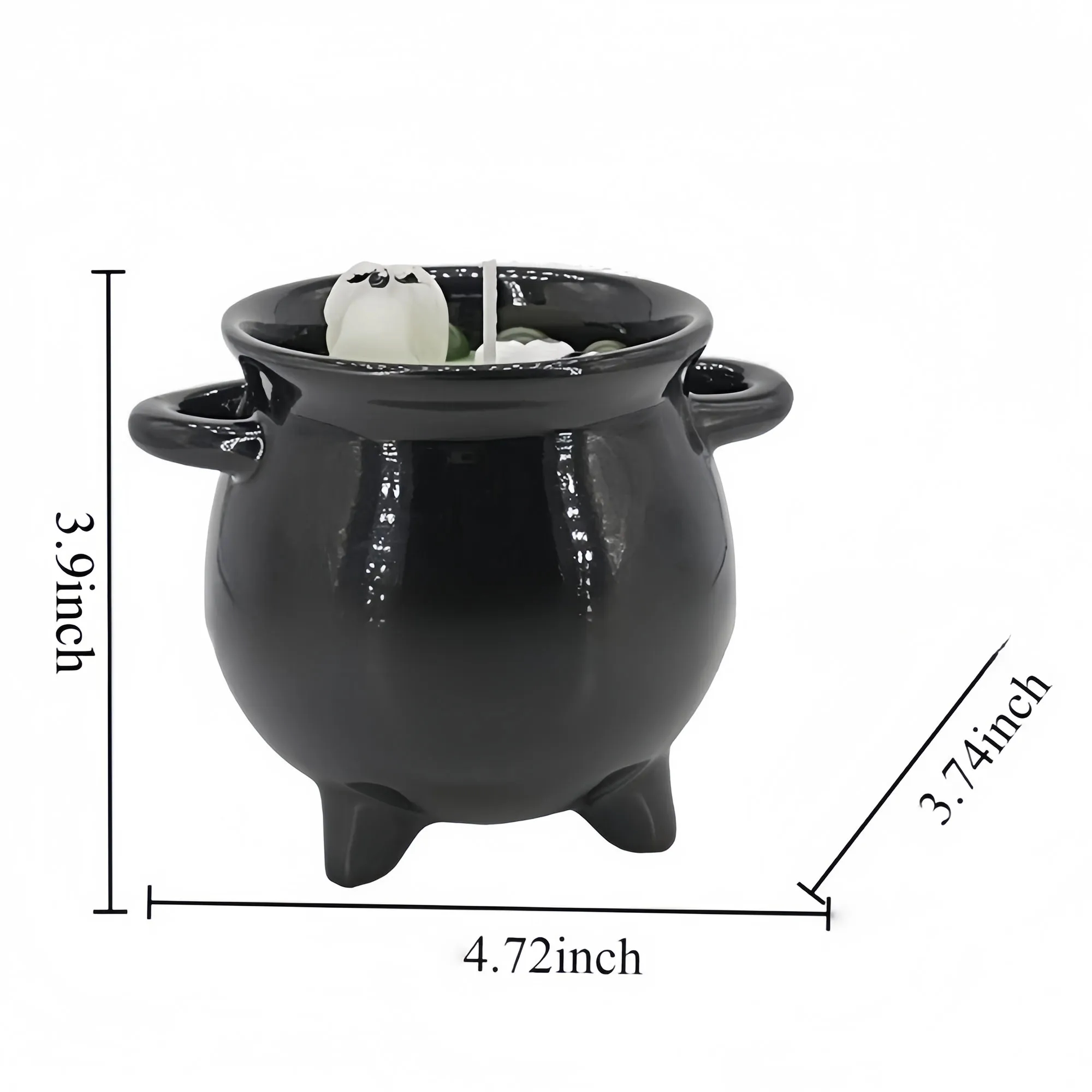 Spooky Witch Cauldron Candle Decor For Halloween Party 2