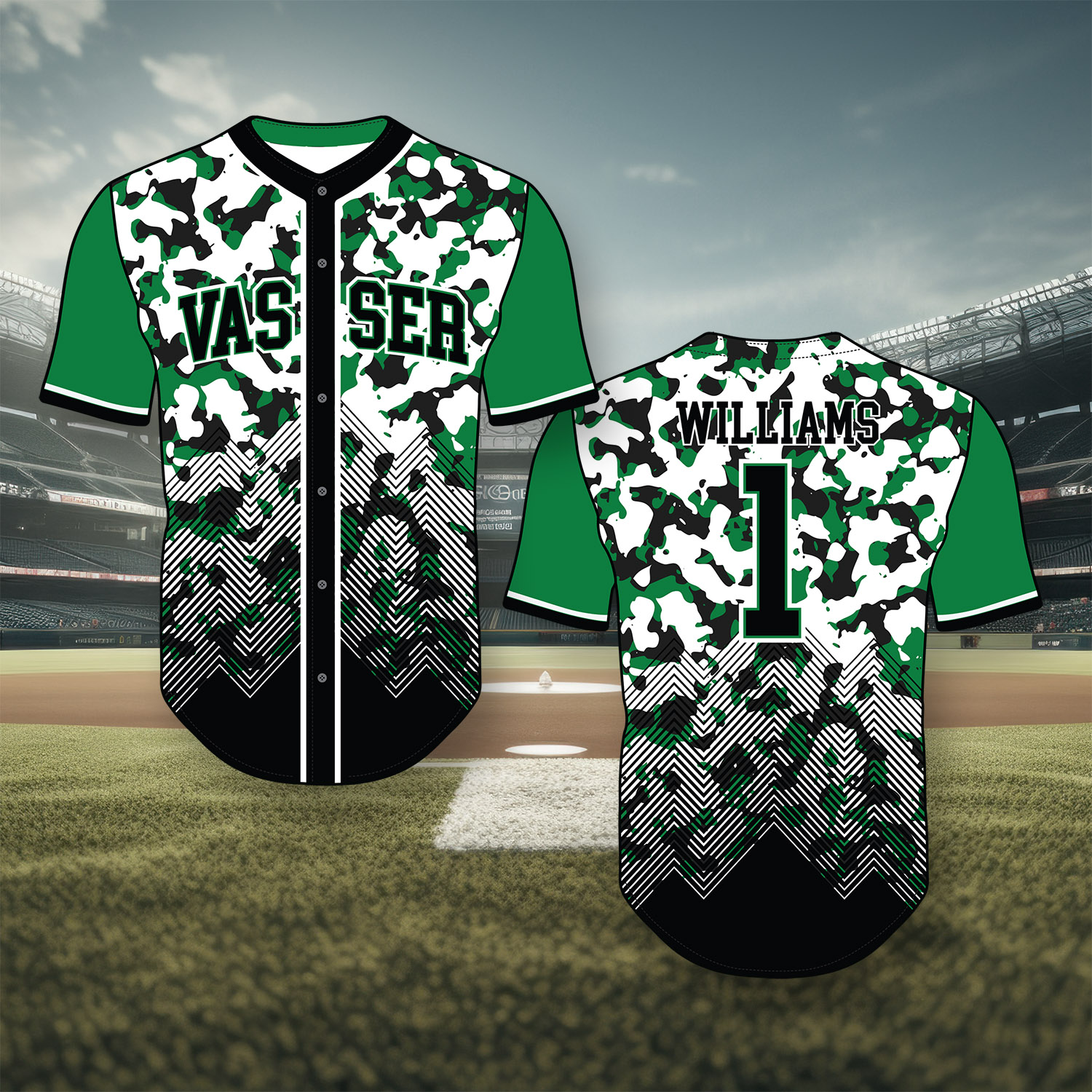 EPICOLOR Button Down Baseball Jersey 1