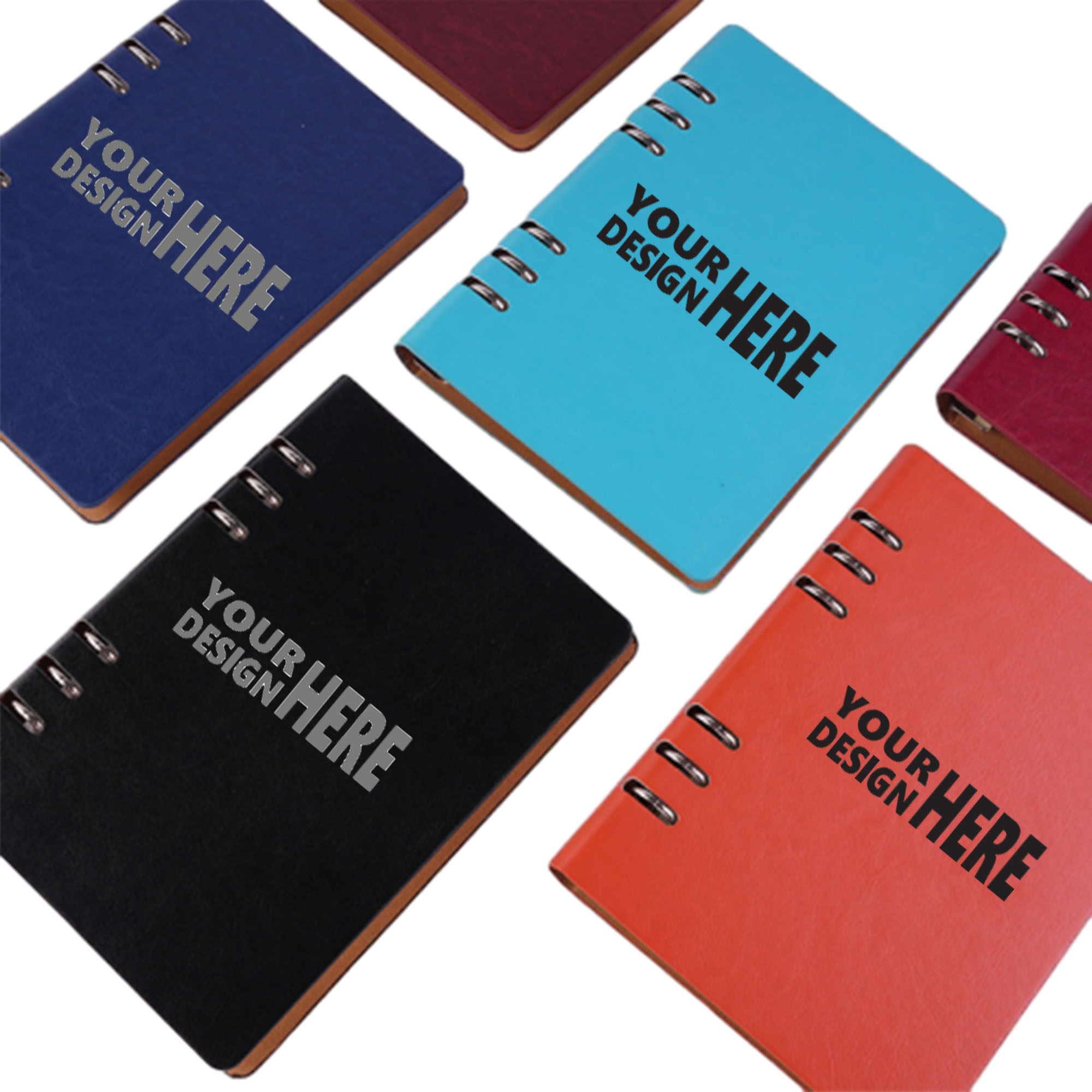 6-Ring Refillable Faux Leather Notebook 100 Sheets 1