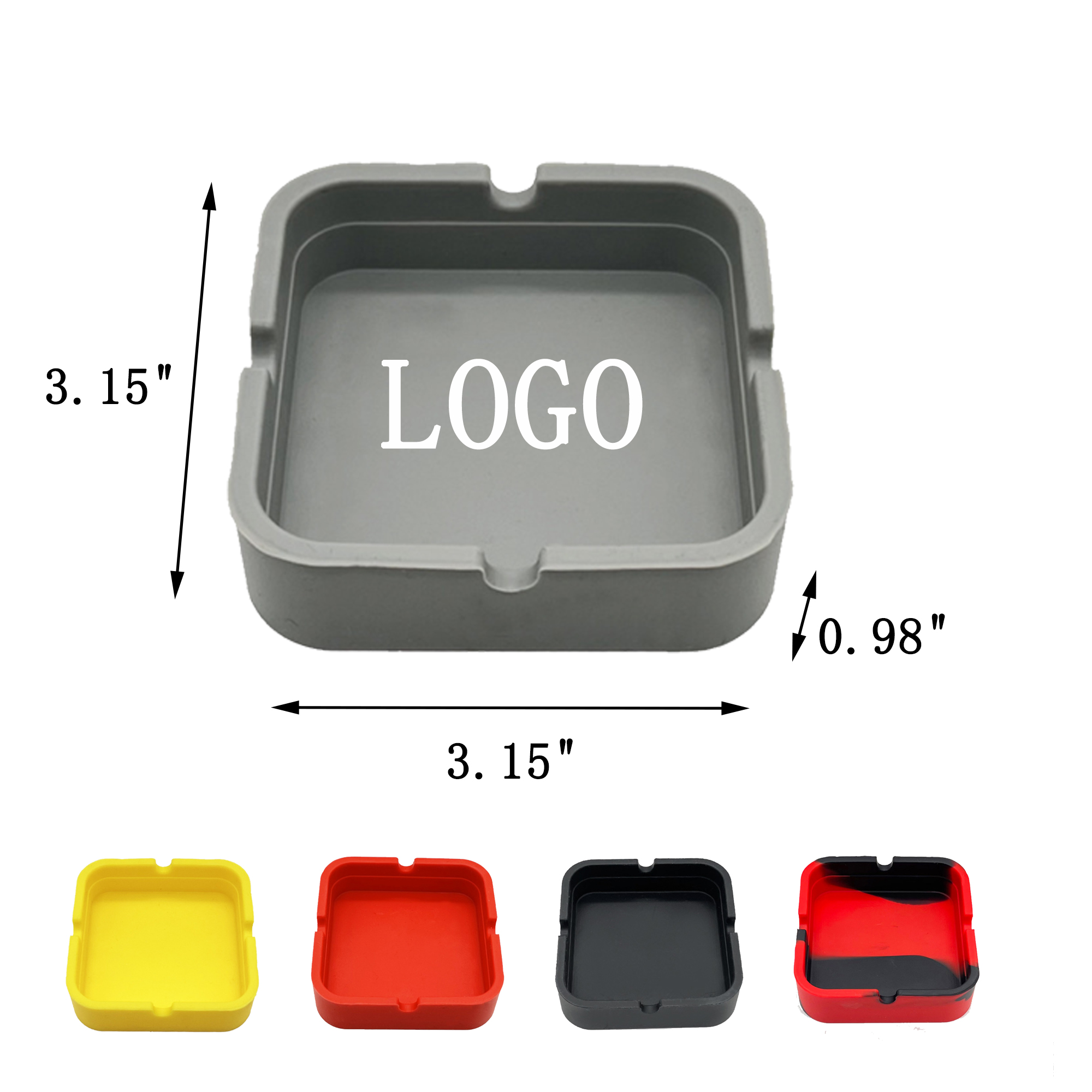 Easy Clean Square Silicone Ashtray 2