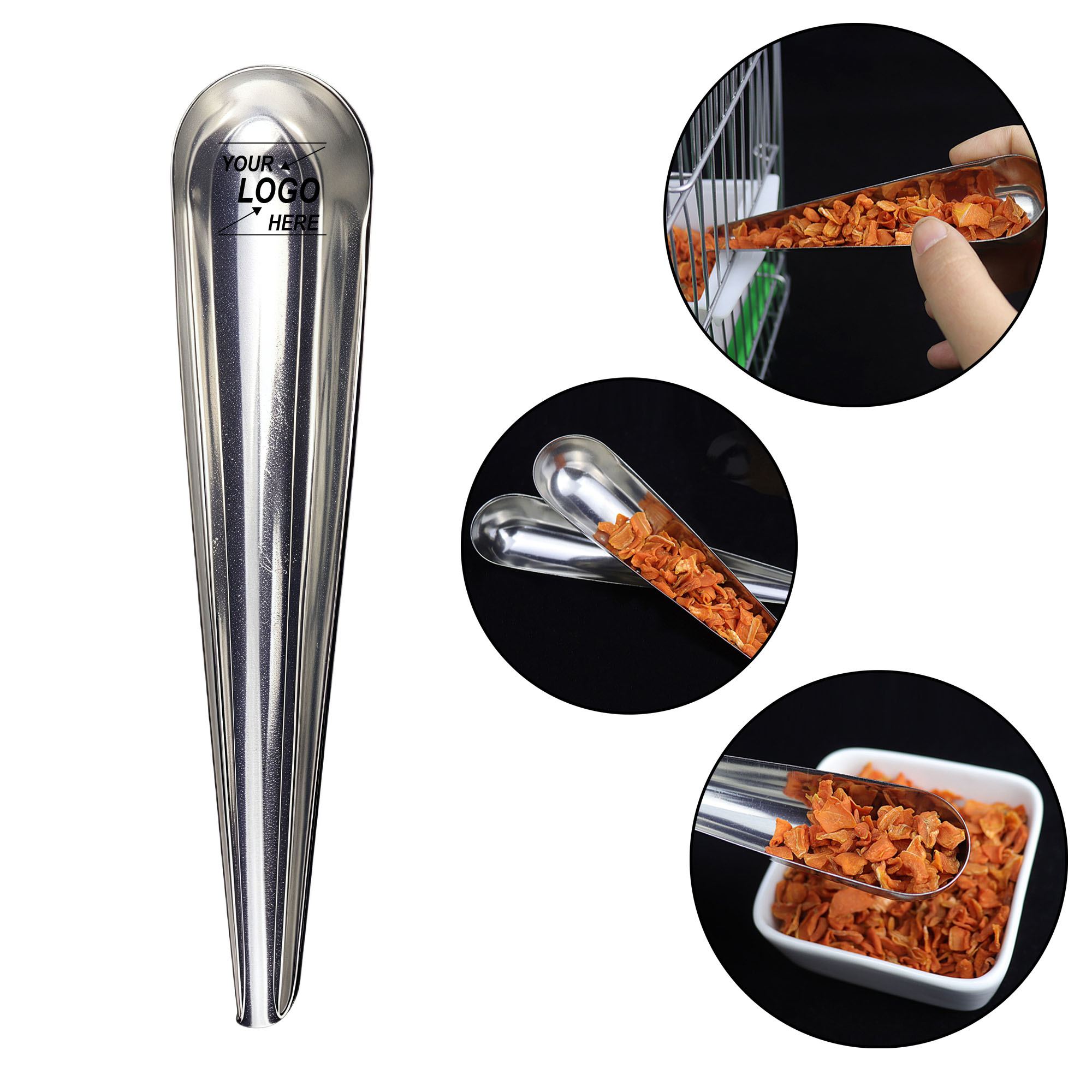 Stainless Steel Bird Feeding Spoon - Dual Use Food Dispenser 3