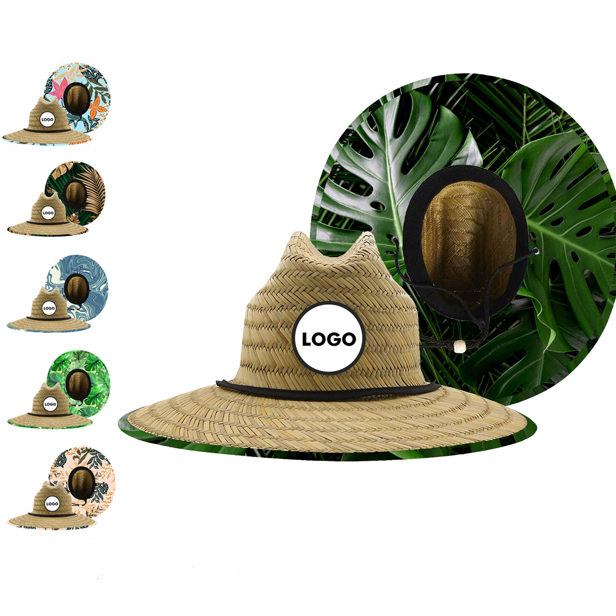 Custom Logo Straw Beach Sun Protection Hat 6