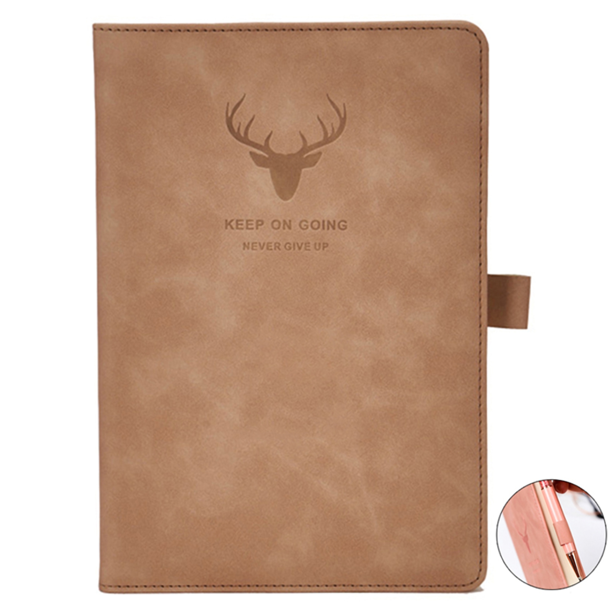 A5 Faux Leather Hardcover Notebook w/Lined Pages 5