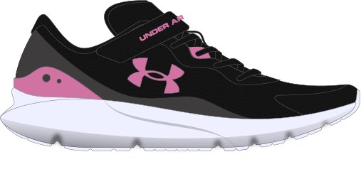 UA Surge 3 AC Girls' Pre-School Running Shoes 6
