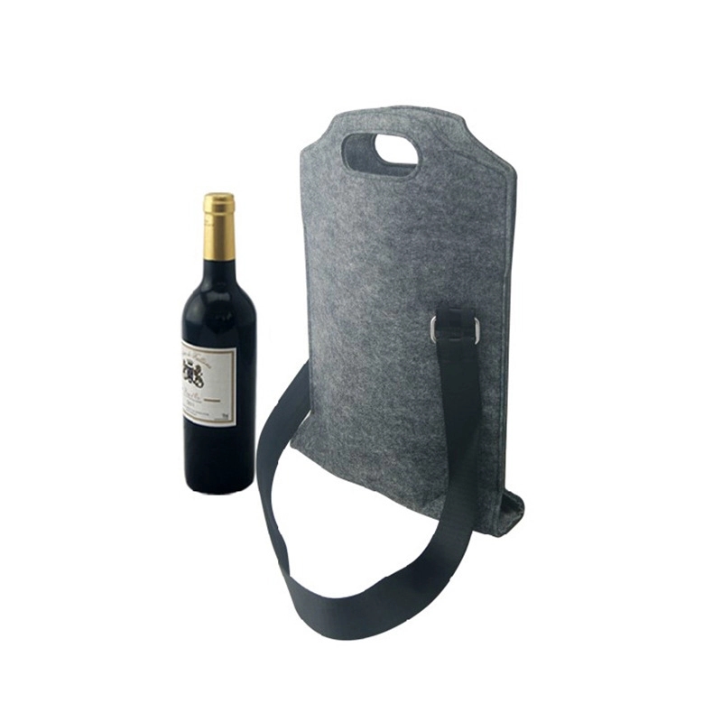 Felt Collapsible Wine Insulated Bag with Belt 3