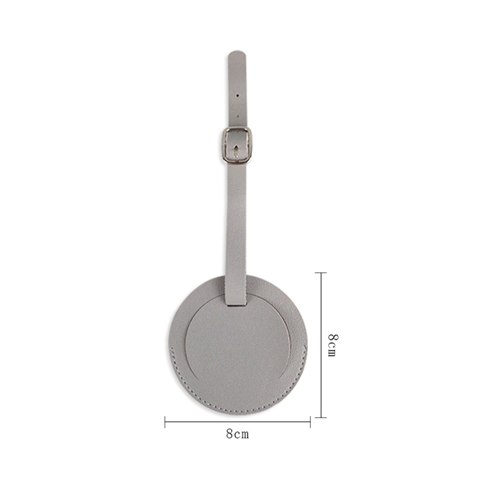 Debossed Round PU Leather Luggage Tags 8
